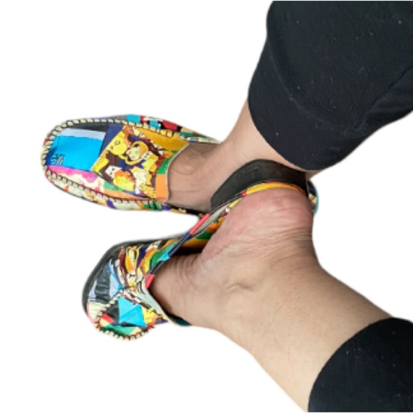 Sesto Meucci Italian Made Art Graphic Mule Sandals Size 7.5 M - Picture 14 of 16